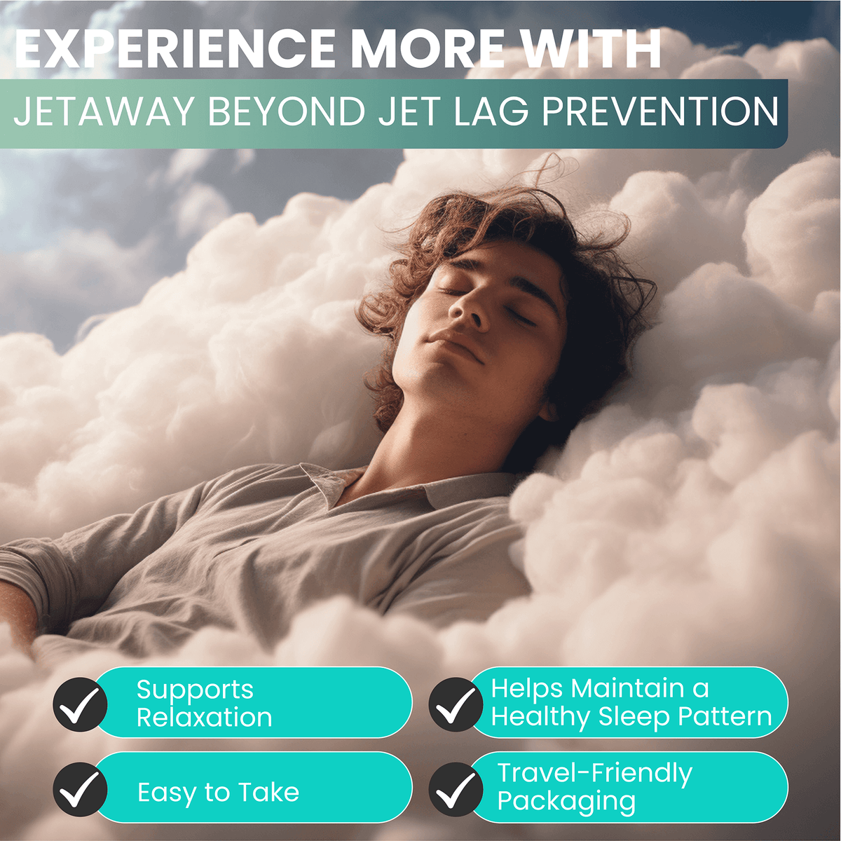 JetAway | Travel Essential for Jet Lag Relief | Supports Sleep-Wake Cycle, Non-Synthetic, All-Natural Melatonin 10mg - 60 Capsules