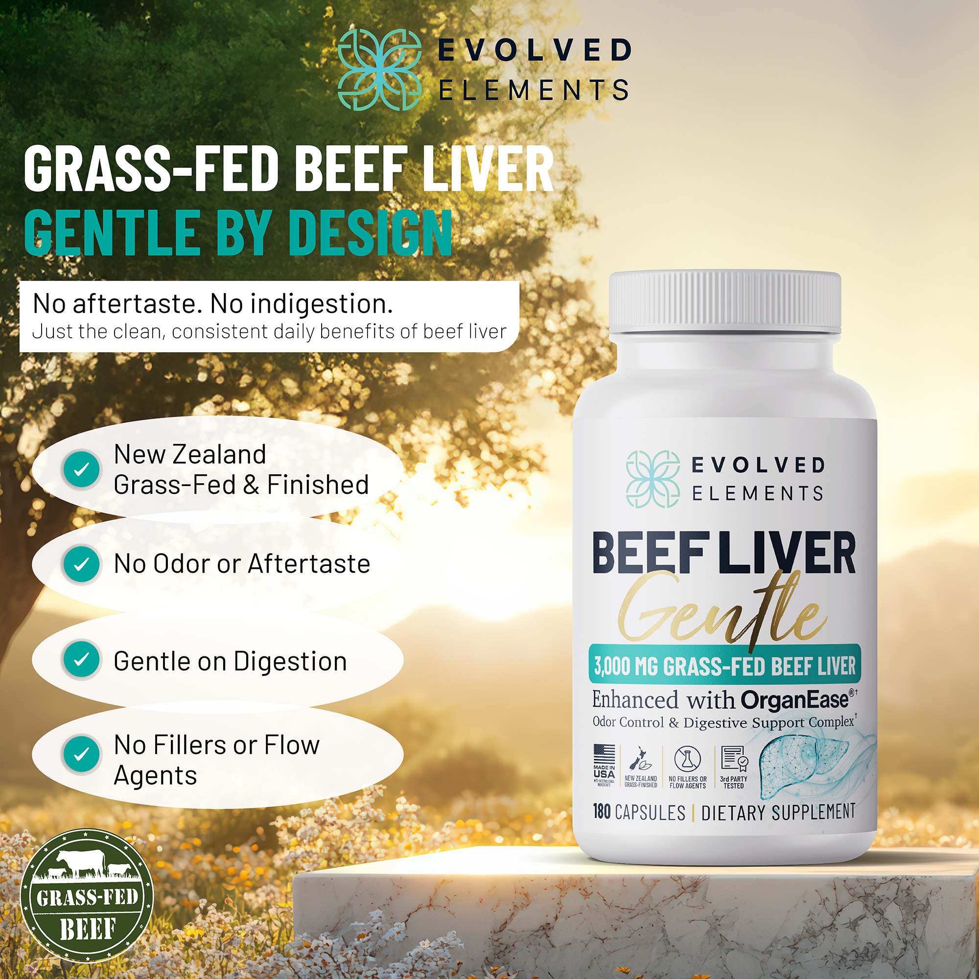 Beef Liver Gentle | Grass-Fed NZ Liver Capsules for Thyroid Support – Evolved Elements