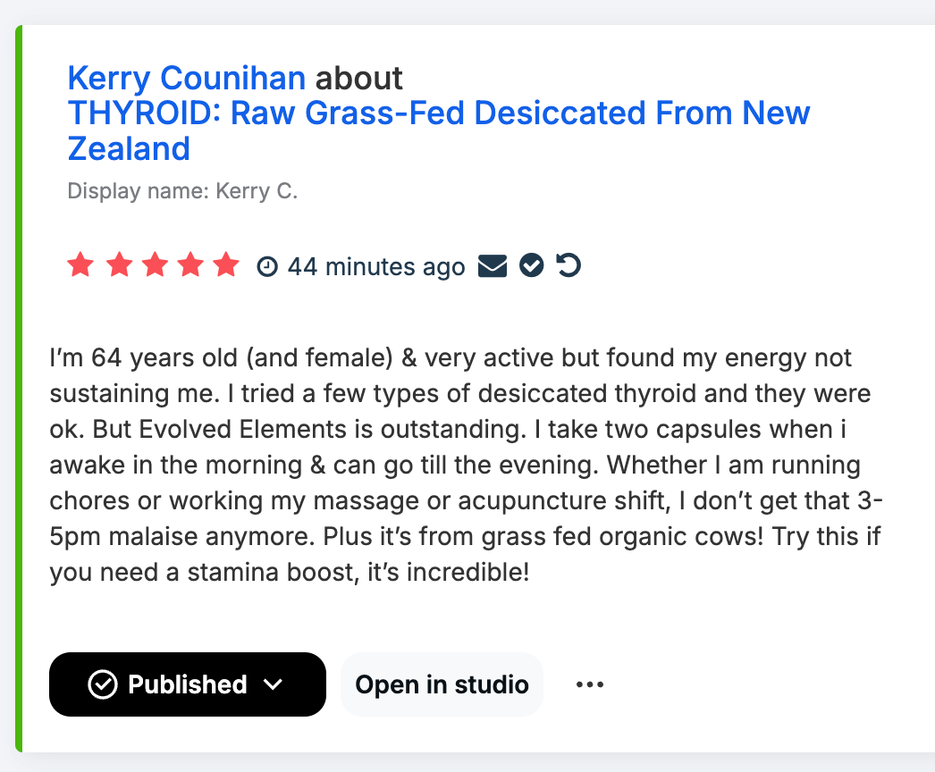 THYROID: Raw Grass-Fed Desiccated From New Zealand