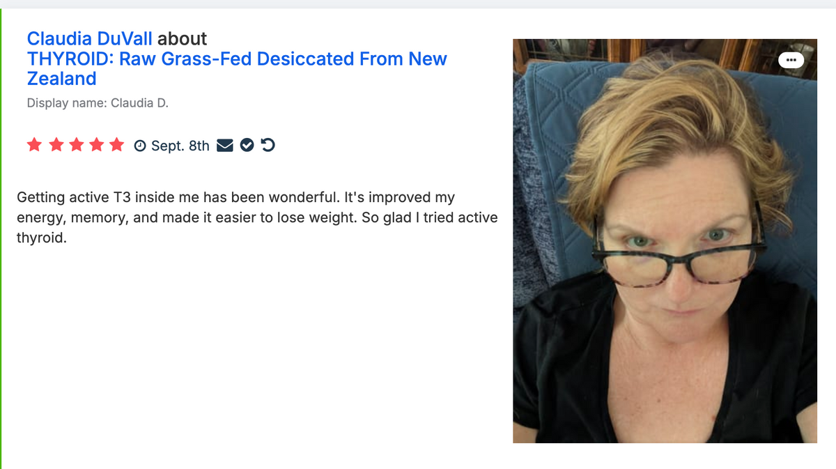 THYROID: Raw Grass-Fed Desiccated From New Zealand
