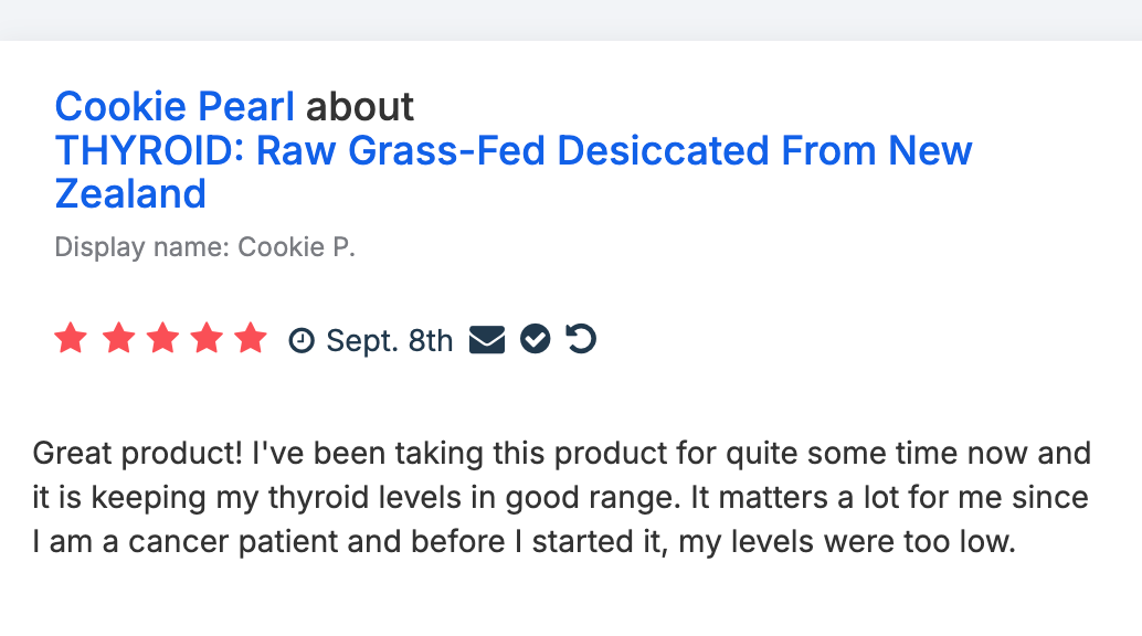 THYROID: Raw Grass-Fed Desiccated From New Zealand
